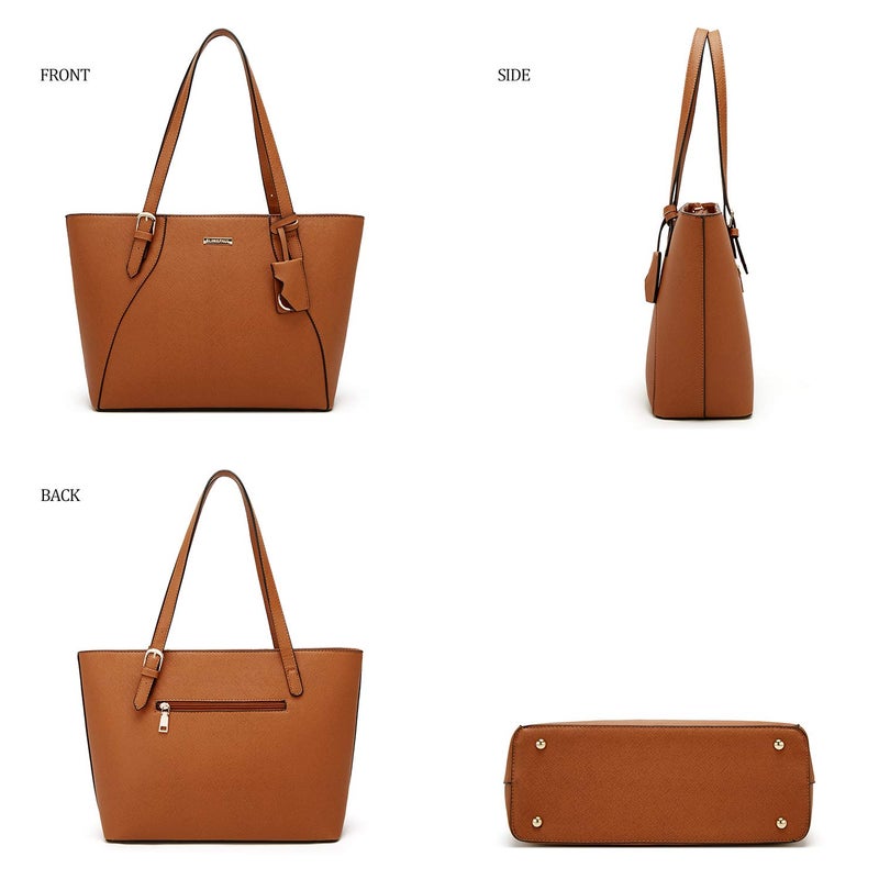 YTL Women Fashion Handbags Wallet Tote Bag Shoulder Bag Top Handle Satchel Purse Set 4pcs - Image 3